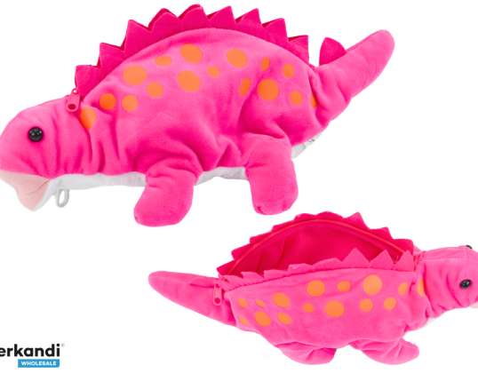 Plüsch Dinosaurier Federmäppchen Aufbewahrungsbox Anhänger Rosa