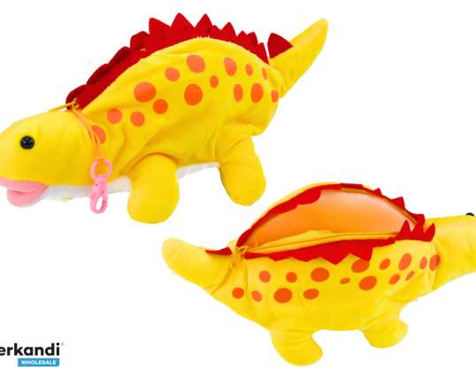 Peluş Dinozor Kalem Kutusu Saklama Kutusu Kolye Sarı