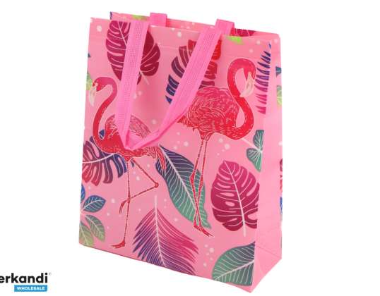 Подарочная сумка Flamingo розовая 30,5см x 24,5см x 10см