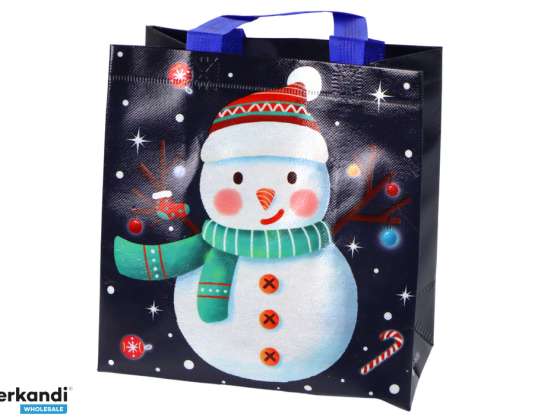 Dark Color Snowman Theme Gift Bag 23cm x 21.5cm x 11cm