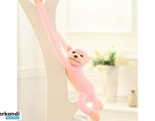 Plysjape med lyd, rosa, 60 cm