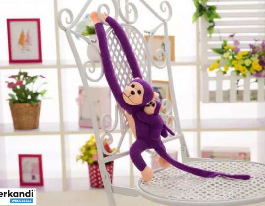 Mascota de peluche Mono con Bebé Morado 70 cm