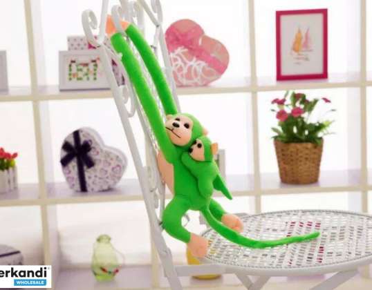 Monkey Plush with Child Mascot Green 70 cm