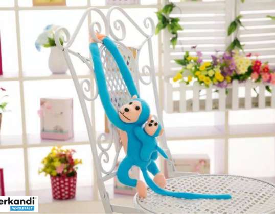 Affe Plüsch Maskottchen mit Kind Blau 90 cm