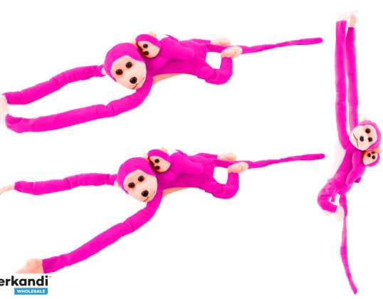 Scimmia Peluche Mascotte con Bambino Rosa Scuro 90 cm