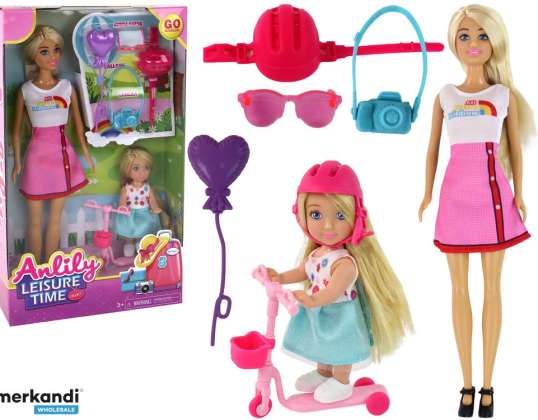 Anlily Baby Dolls Mor og Datter Blond Hårscooter 8 El.