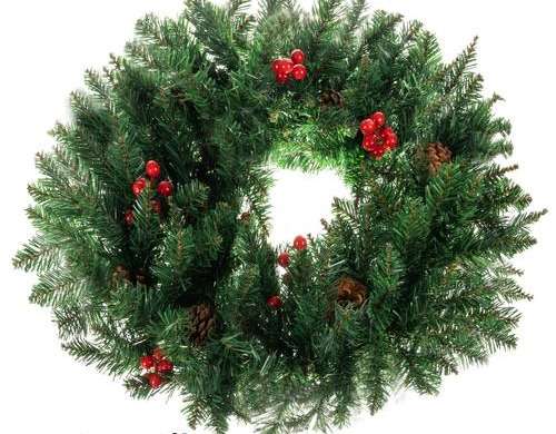 Couronne de Noël Décorative pour Porte 60cm XXL