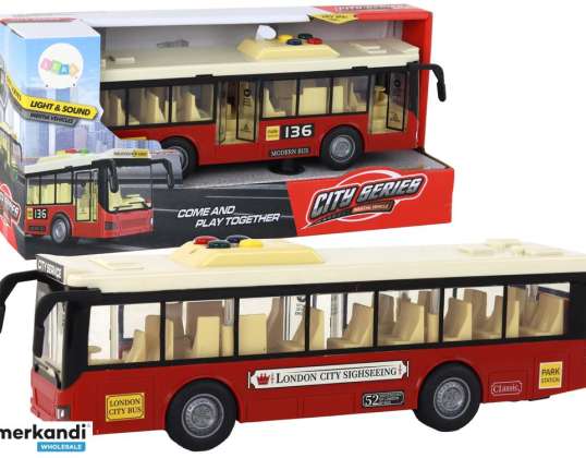 A batteria Bus Luci Suoni Rosso Urbano 1:16