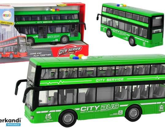 Dubbeldekker op batterijen werkt busverlichting klinkt Wrijvingsaandrijving groen 1:16