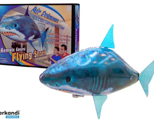 Fjernstyrt fisk R/C Shark blå flygende ballong
