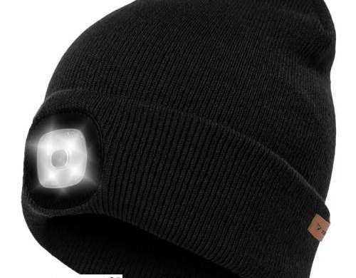 Bonnet d'hiver avec lampe noire Trizand 22663