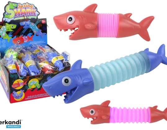 Shark Stretch Anti Stress Glowing Pop Tube LED