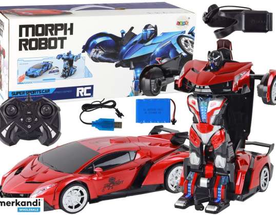 Avto  Robot Transformacija R/C 1:10 Rdeča Nadzor s Gestami