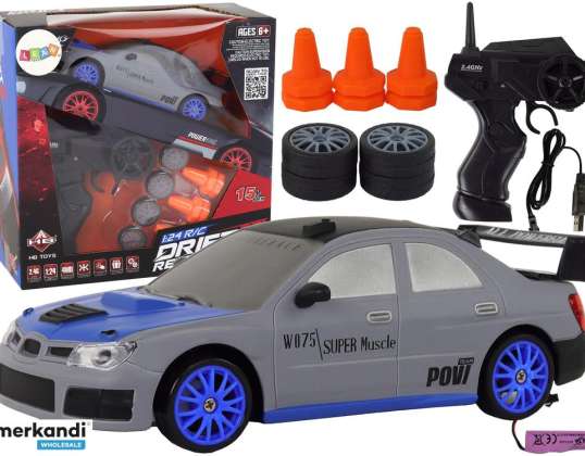 Coche deportivo RC R/C 1:24 Gris Llantas Intercambiables