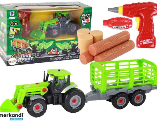 tracteur tracteur torsion bricolage avec semi-remorque machine agricole tournevis