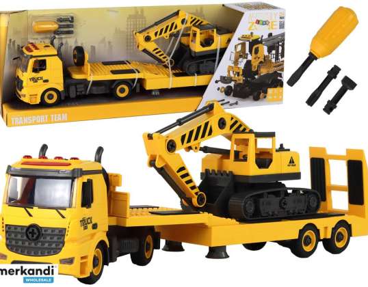 Raupenbagger Klappbarer Abschleppwagen Light Sound DIY Gelb