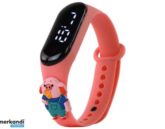 Piggy Touchscreen Uhr Hellrosa Bandanpassung