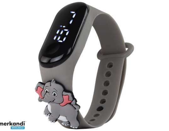 Touchscreen Uhr Elefant grau Armbandverstellung