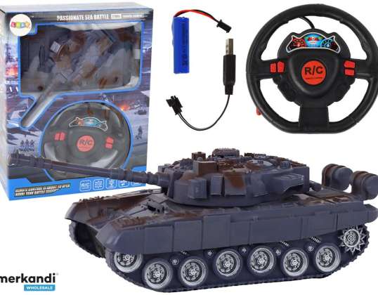 Tank R/C Fernbedienung Leuchte Sound Marineblau 1:18 27MHz