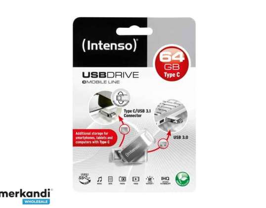 USB FlashDrive 64GB Intenso CMobile Line Type C OTG läpipainopakkaus