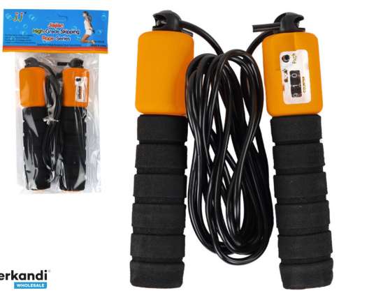Schwarzes & orangefarbenes Springseil mit Zähler 280 cm verstellbare Fitness