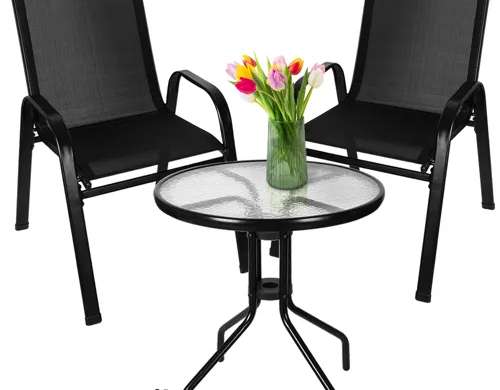 Balkonmöbel Set: Tisch und 2 Stühle 23461