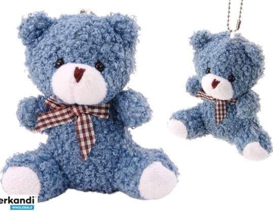 Blue Plush Teddy Bear Small Cuddly Mascot Key Ring 10cm