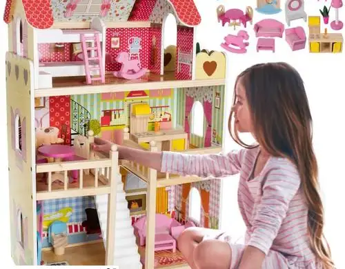 Maison de poupées en bois villa D11252