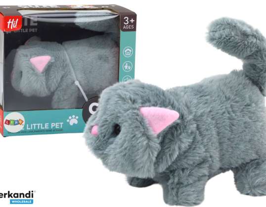 Gatito de peluche interactivo animal camina maullidos gris