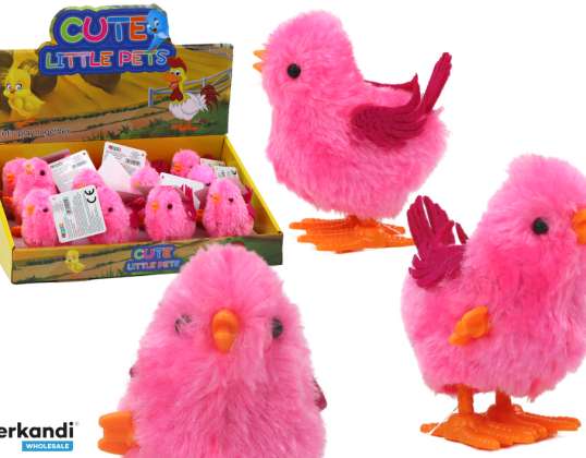 Jumping Chicken Toy Wind-Up Figurine Pink