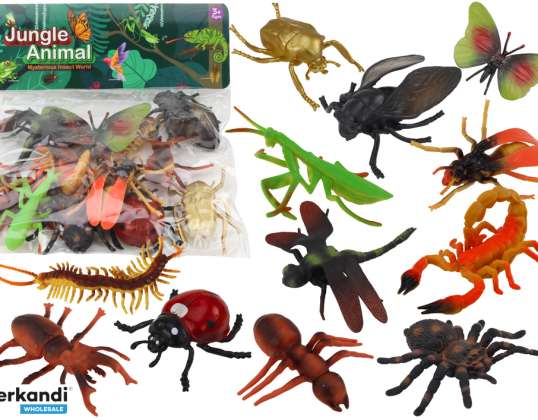 Insektenfigur Set 12-teilig Marienkäfer Spinnenfliege
