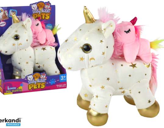 Einhorn Plüsch Schlaflied Wiegenlied weiß mit Sternen Set