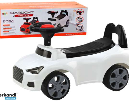 Loopauto met rugleuning QX 3396 Claxon opbergbox wit