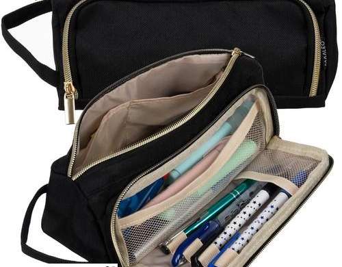 Doppelter faltbarer Stiftetasche schwarz Maaleo 24502
