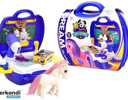 Kirpykla Pony Komplektas lagamine Arklių salonas