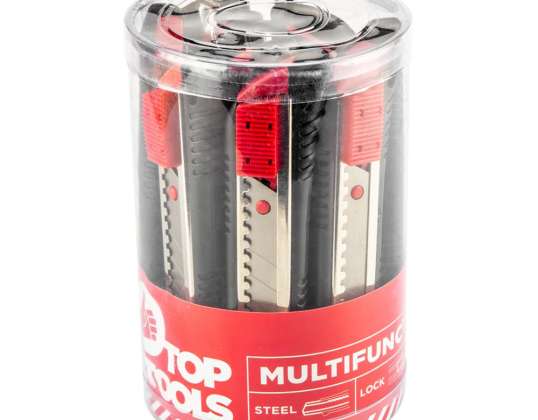 Knife with snap-off blade 18 mm set of 12 pcs. in tube