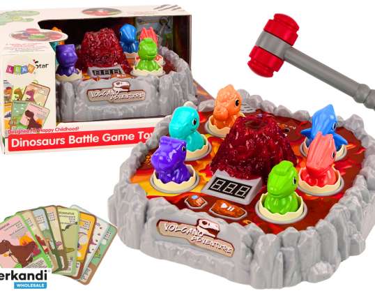 Geschicklichkeitsspiel "Wack A Mole": Dinosaurier, Vulkan, Raucheffekte, Lichter, Geräusche