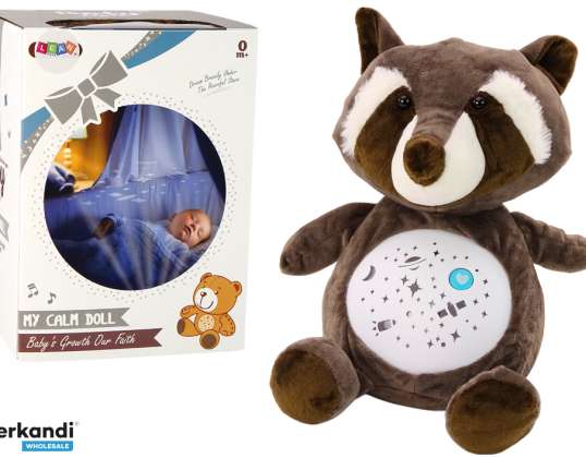 Osito de Peluche que Ayuda a Dormir Luces Sonidos Modo Día y Noche Mapache