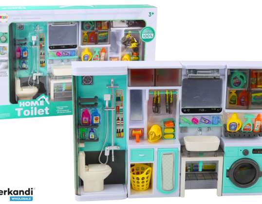 Spielset Badezimmer 4in1 Dusche WC Waschmaschine Zubehör
