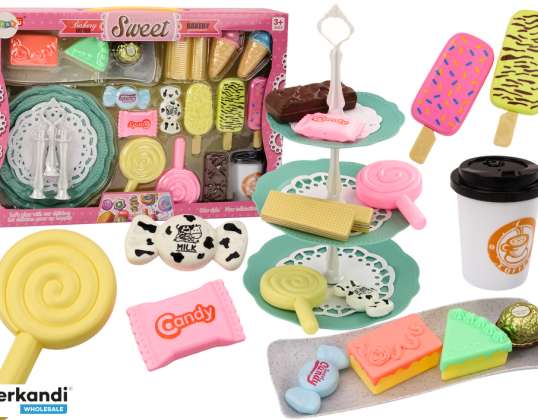 Konditorei Cafe Set Süßigkeiten Figuren Kaffee Kuchen 25-tlg.