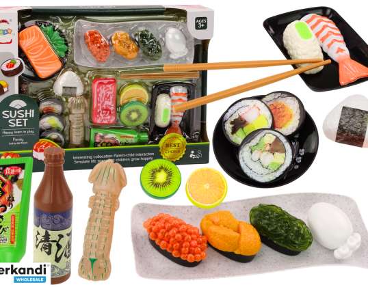 Set de sushi cu accesorii pentru creveți pentru copii jucărie 22 piese.