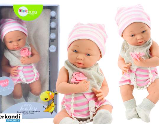 Pop Baby in Wit-Roze Outfit Muts Fopspeen Slab Decke