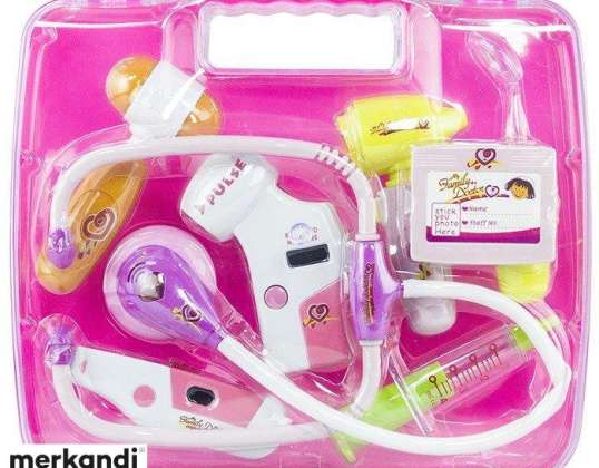 Médecin Set Dans Valise Stéthoscope Rose Docteur