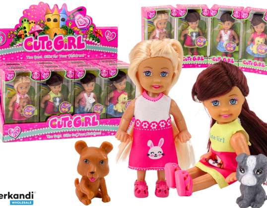 Mini Doll Long Hair Colorful Dress Puppy