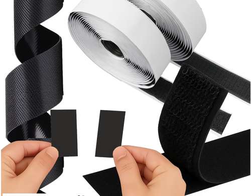 Selbstklebender Velcro schwarz 5m x 2.5cm Ruhhy 24237