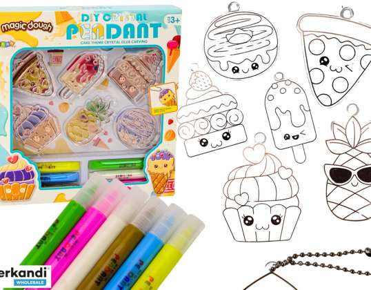 Creative Set Stained Glass Hanging DIY Cupcake Pizza Pineapple