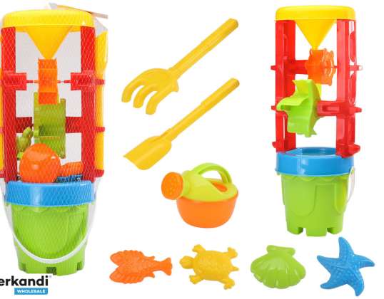 Sandspielzeug Set Großer Mühlen Eimer Formen Bunt