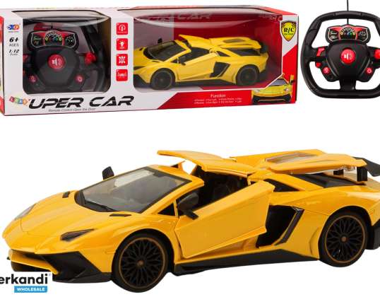Спортивный радиоуправляемый автомобиль RC 1:12 с открывающимися дверями желтого цвета