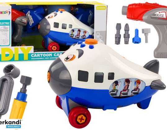 Blaue Bastelflugzeug zum Schrauben
