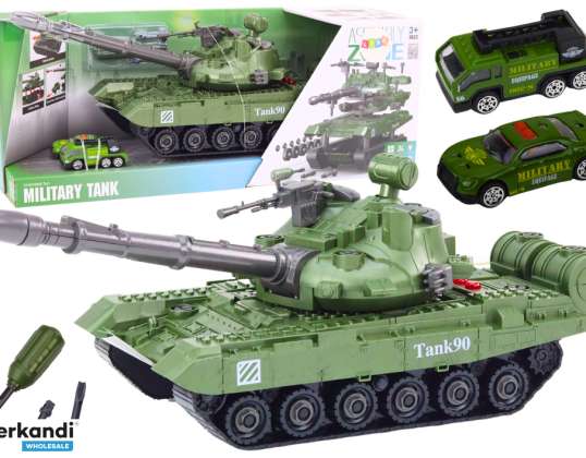 Tank Military Vehicle DIY for Dismantling Green Sounds Toy Truck Kit